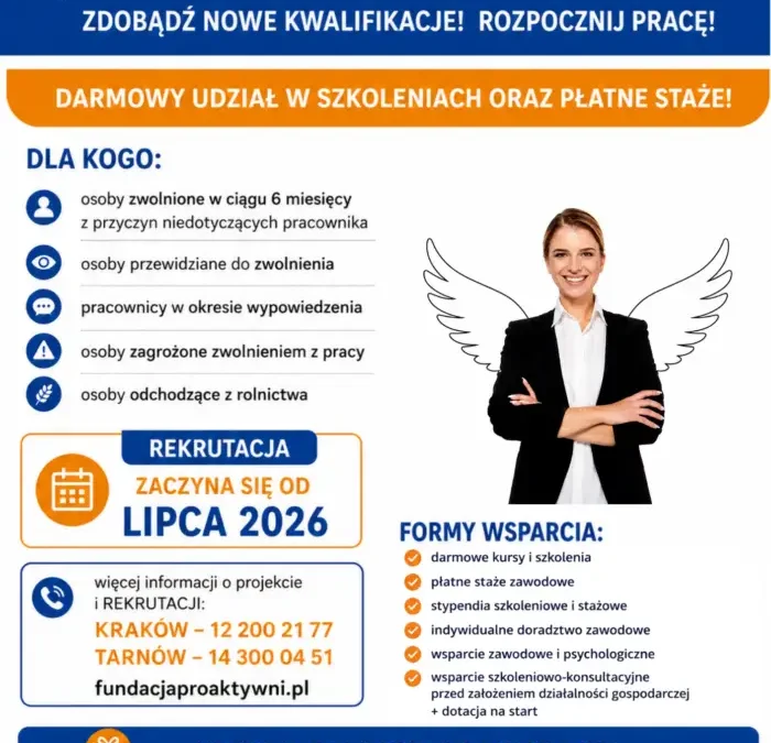 Rusza „Rozwiń Skrzydła 2.0” – bezpłatne wsparcie dla mieszkańców Małopolski