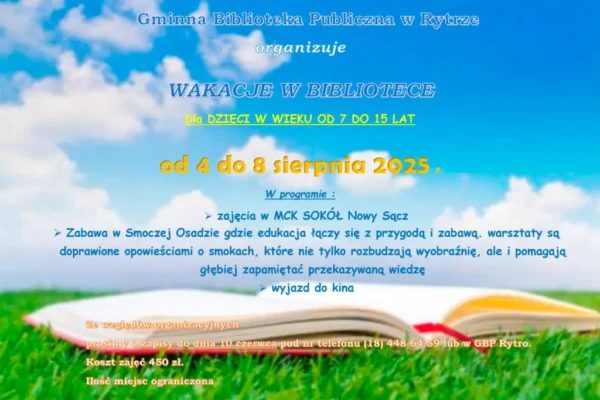 Wakacyjne warsztaty w bibliotece w Rytrze – zapisy trwają