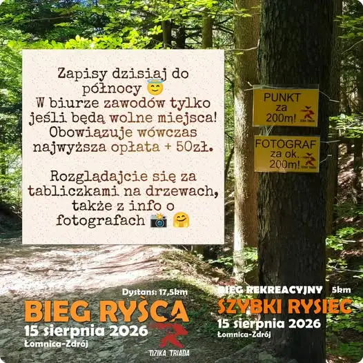Ostatnie 30 miejsc na jutrzejsze biegi – zapisy kończą się dziś