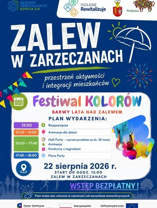 Festiwal Kolorów nad Zalewem w Zarzeczanach już jutro! Sprawdź plan