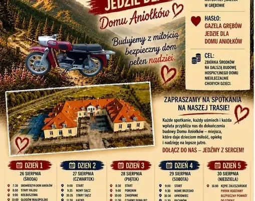 II Charytatywny Rajd Motocyklowy „Gazela Grębów” już jutro w Łącku – wsparcie dla Hospicyjnego Domu Aniołków
