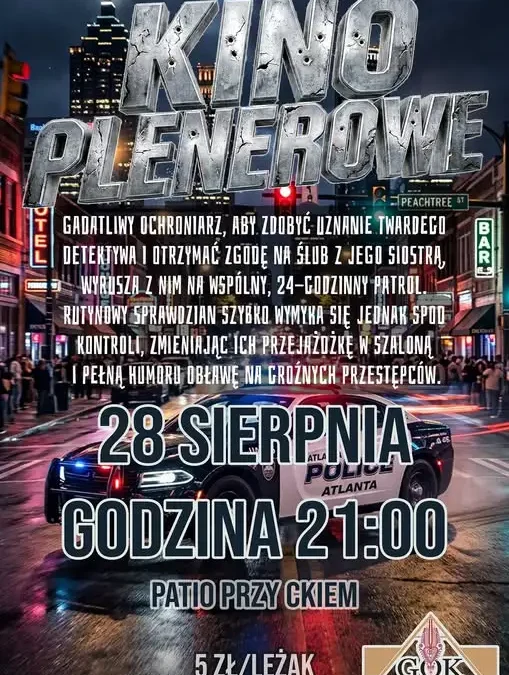 Ostatnie w tym sezonie kino plenerowe w Lącku – w piątek o 21:00