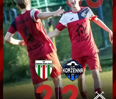 Juniorzy Starsi z Korzennej remisują w Nowym Sączu, trampkarze ulegają w Brzesku