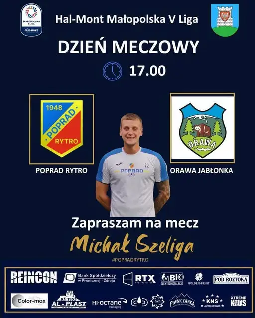 Poprad Rytro kontra Orawa Jabłonka – dziś o 17:00 na stadionie w Rytrze