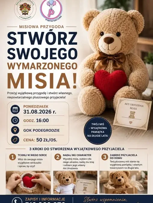 Warsztaty tworzenia misiów w Podegrodziu – każdy pluszak będzie niepowtarzalny