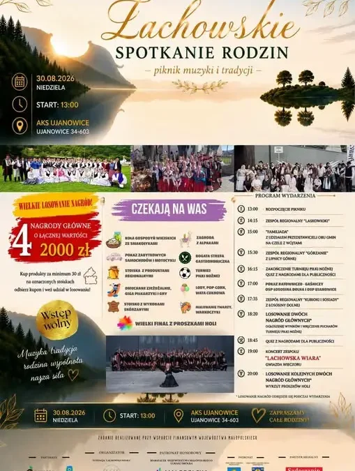 Lachowskie Spotkanie Rodzin w Ujanowicach – piknik pełen tradycji i muzyki już 30 sierpnia