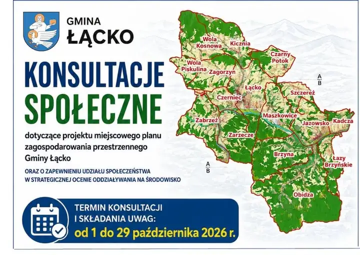 Konsultacje społeczne w Łącku: mieszkańcy mogą wypowiedzieć się o planie zagospodarowania przestrzennego