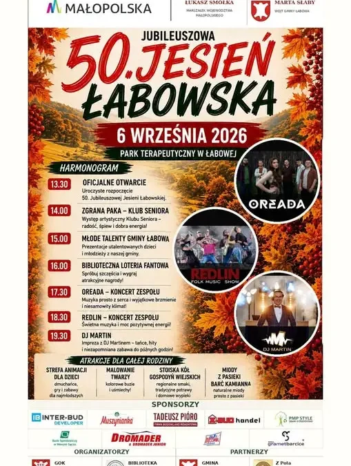 50. Jubileuszowa Jesień Łabowska – wielkie święto gminy już 6 września