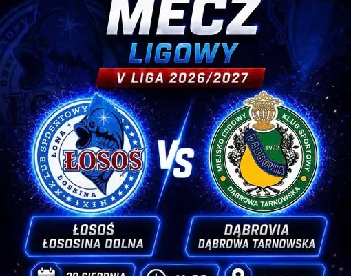 Łosoś Łososina Dolna podejmie Dąbrovię Dąbrowa Tarnowska w niedzielnym meczu V Ligi
