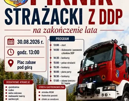 Piknik Strażacki w Kadczy na zakończenie lata – już w niedzielę!