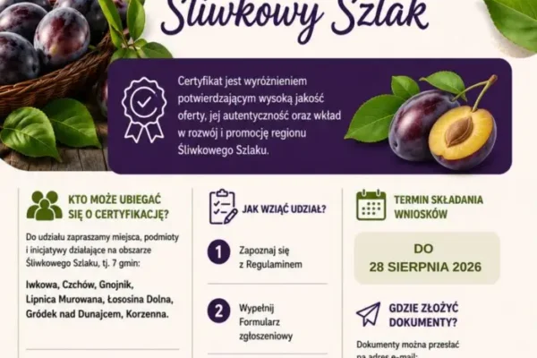 Certyfikacja Marką Lokalną Śliwkowy Szlak – nabór wniosków do 28 sierpnia