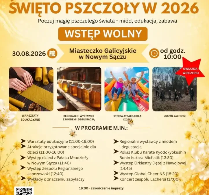 Małopolskie Święto Pszczoły 2026 – pszczelarze z gminy Chełmiec wśród uczestników