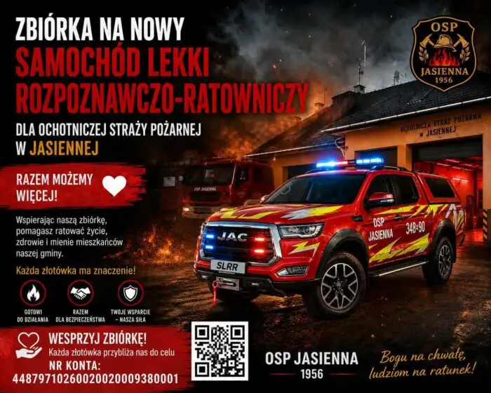 OSP Jasienna wzbogaci się o nowy lekki samochód ratowniczy