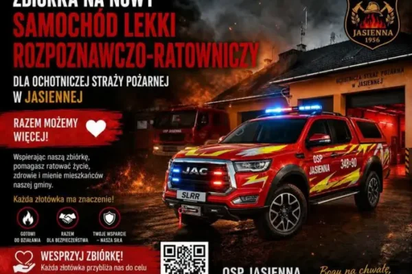 OSP Jasienna zbiera na nowy samochód ratowniczy – każda wpłata się liczy
