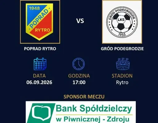 Poprad Rytro zmierzy się z Grodem Podegrodzie w niedzielnym meczu V ligi