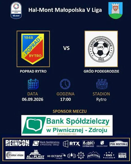 Poprad Rytro zmierzy się z Grodem Podegrodzie w niedzielnym meczu V ligi