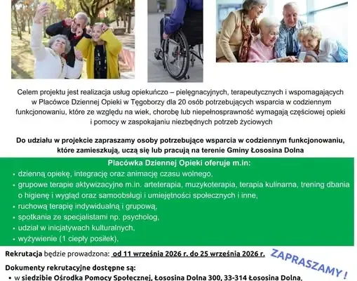 Tęgoborze: rusza nabór do placówki dziennej opieki dla osób potrzebujących wsparcia