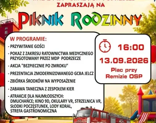 Piknik Rodzinny w Podrzeczu — 13 września przy remizie OSP