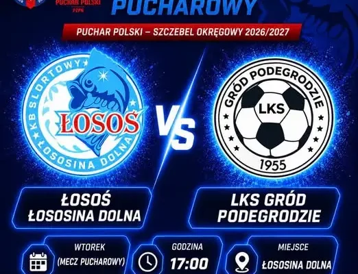 Puchar Polski: Łosoś Łososina Dolna zagra z LKS Gród Podegrodzie
