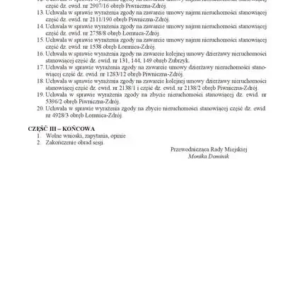 XLIV Sesja Rady Miejskiej w Piwnicznej-Zdroju – 23 września 2026 r.