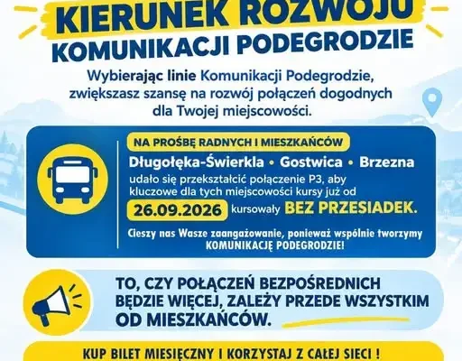 Komunikacja Podegrodzie: pierwszy miesiąc za nami, linia P3 z bezpośrednimi kursami