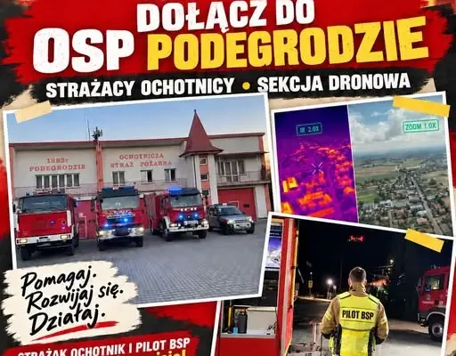 OSP Podegrodzie szuka nowych ochotników – możesz zostać strażakiem lub pilotem drona