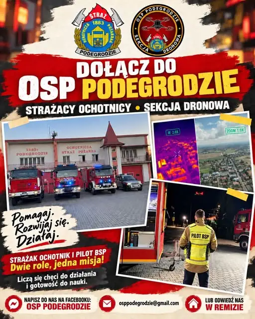 OSP Podegrodzie szuka ochotników – zostań strażakiem lub pilotem drona