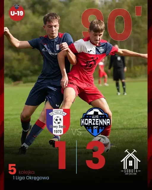 Juniorzy Starsi Korzennej pokonali lidera z Nowego Sącza 3:1