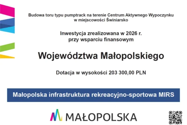 Pumptrack w Świniarsku – nowy tor rowerowy powstanie w Centrum Aktywnego Wypoczynku