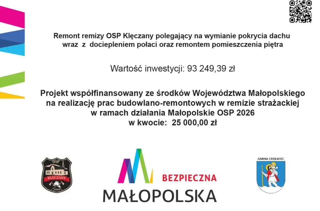 Remiza OSP Klęczany przejdzie gruntowny remont dachu i piętra