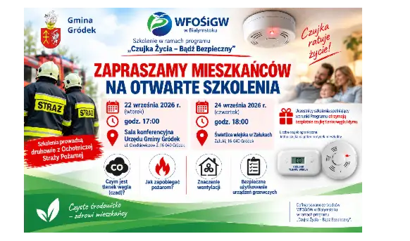 Bezpłatne czujki czadu i dymu dla mieszkańców Gminy Gródek