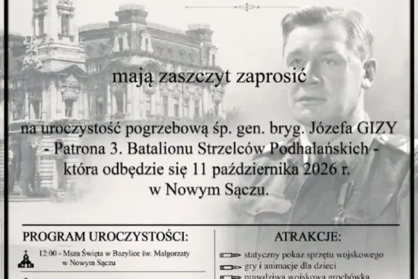 Generał Józef Giza spocznie w Nowym Sączu. Uroczystości pogrzebowe już w niedzielę