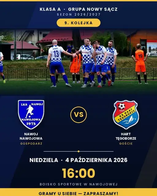 LKS Nawojowa podejmie KS Hart Tęgoborze w 9. kolejce klasy A