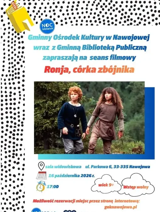 Wieczorny seans filmowy w GOK Nawojowa – „Ronja, córka zbójnika”