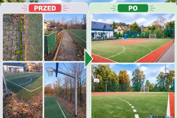 Nowoczesne boisko wielofunkcyjne w Bartkowej-Posadowej po modernizacji