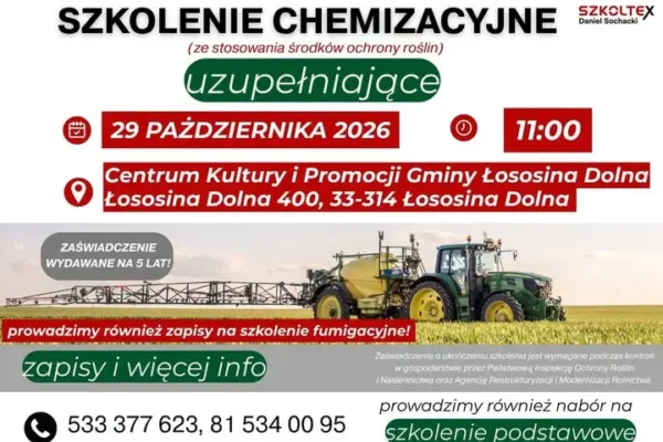 Szkolenie dla rolników z Łososiny Dolnej – odnowienie uprawnień do środków ochrony roślin