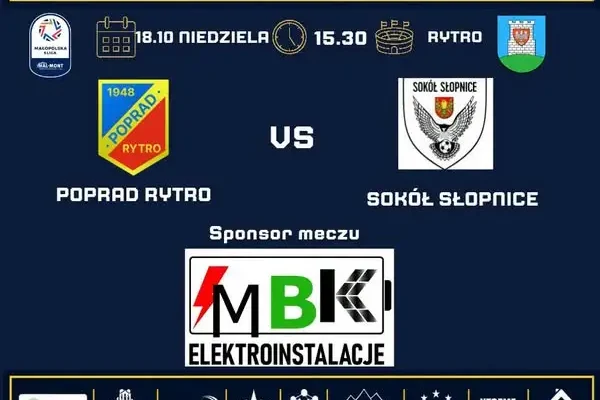 Poprad Rytro podejmuje Sokoła Słopnice – niedzielny mecz V ligi o 15:30