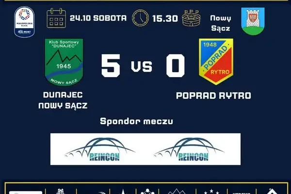 Poprad Rytro przeprasza kibiców po porażce 0:5 z Dunajcem Nowy Sącz