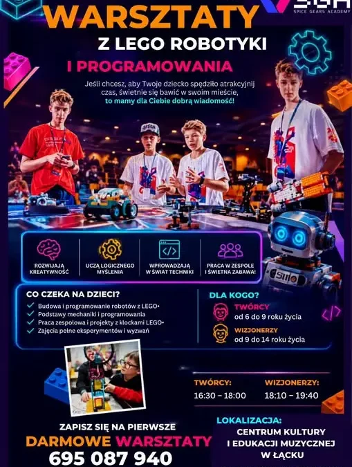 Bezpłatne warsztaty z LEGO robotyki i programowania dla dzieci – zapisy trwają