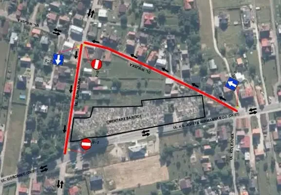 Zmiany w ruchu przy cmentarzach w Starym Sączu i Barcicach na Wszystkich Świętych