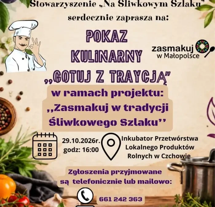 Pokaz kulinarny „Gotuj z tradycją” w Czchowie – 29 października